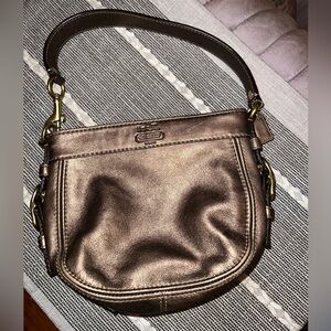Vintage Coach Leather Bag Metallic Copper Color Shoulder Handbag Mini